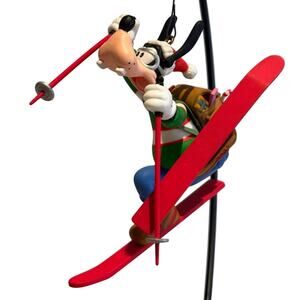 Vintage 1990's Disney Goofy Skiing Christmas Ornament, EUC